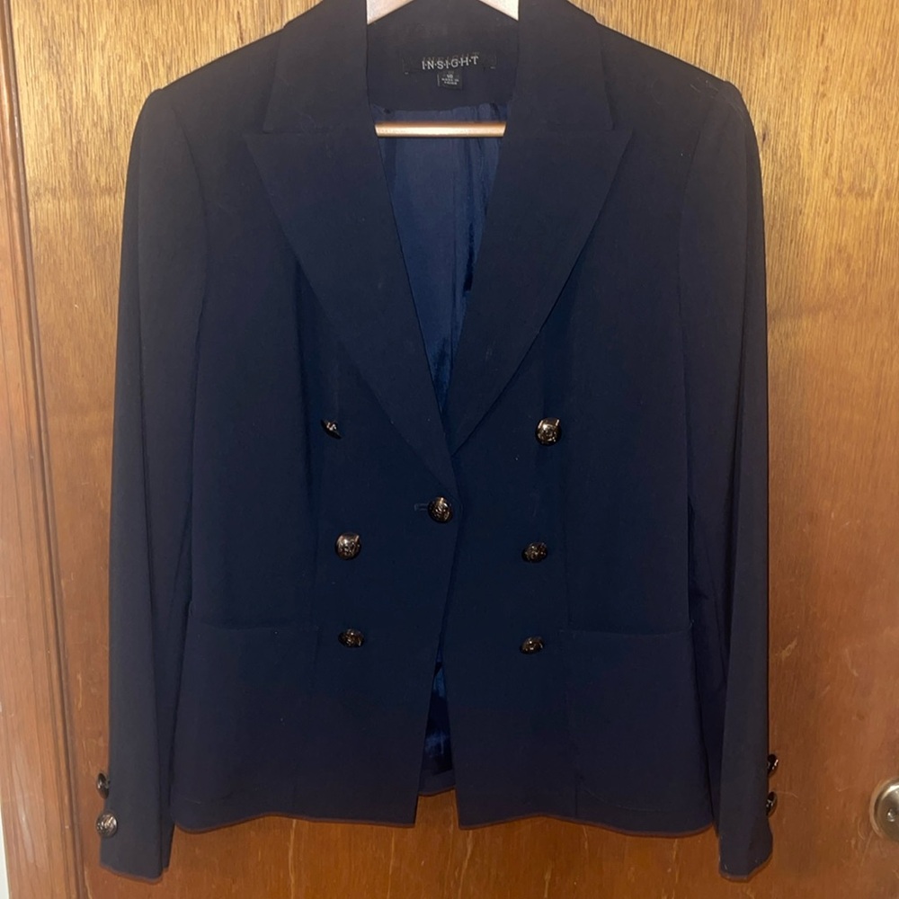 Blue blazer with gold buttons by INSIGHT size 10